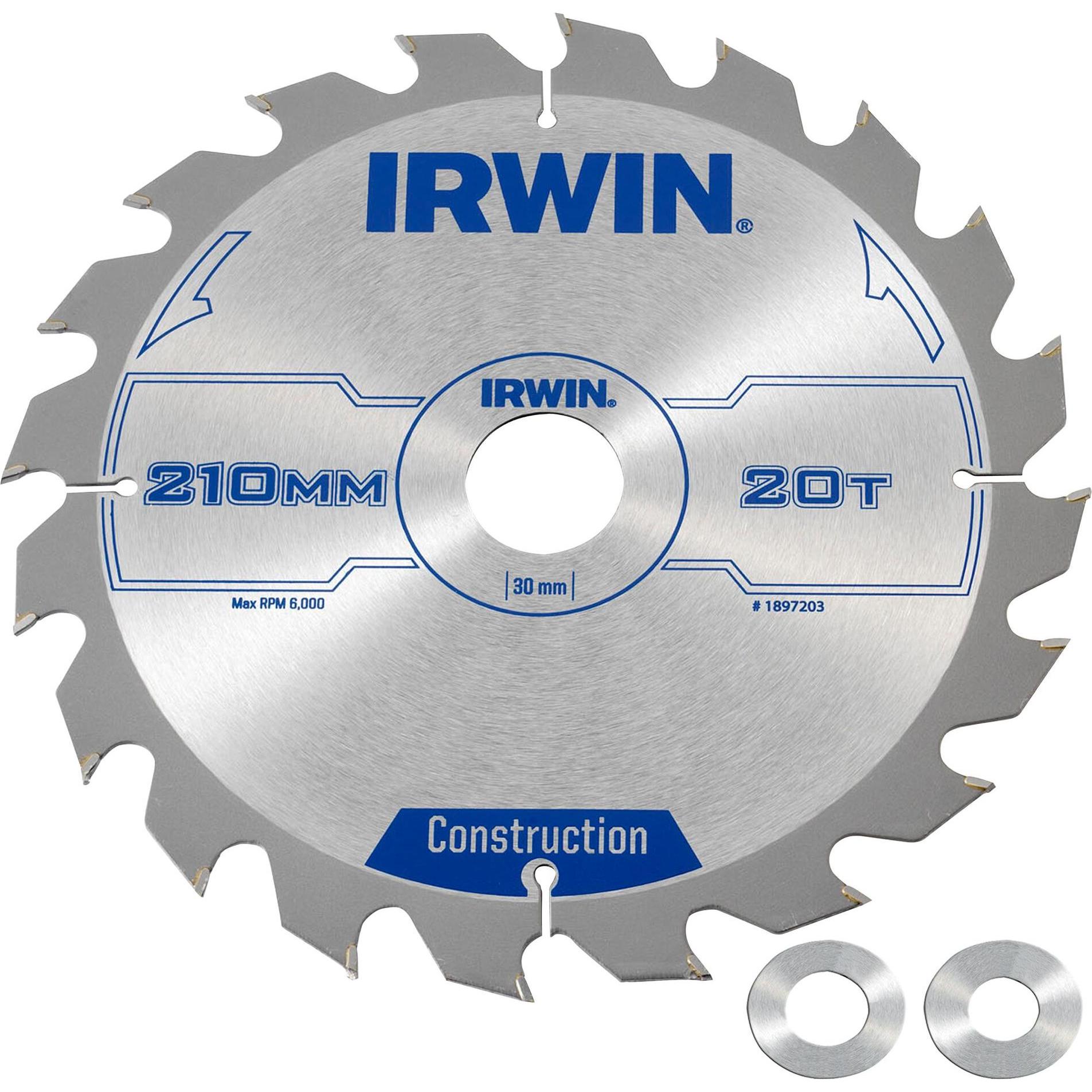 Irwin, Sägeblatt, IRW1897203 210 x 30 mm 20Teeth Kreissägeblatt mit ATB Mahlgrössen Zahn