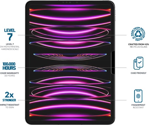 Actual product image Eiger Mountain Glass Clear Tablet (1 Piece, iPad Pro 11 2024 (5th gen))