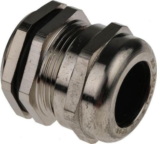 RS PRO M25 Brass Cable gland + locknut,9-16mm