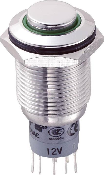 Actual product image Tru Components 701885 LAS2GQH-22ZE/G/12V/S/P Vandalismusgeschützter Druckschalte