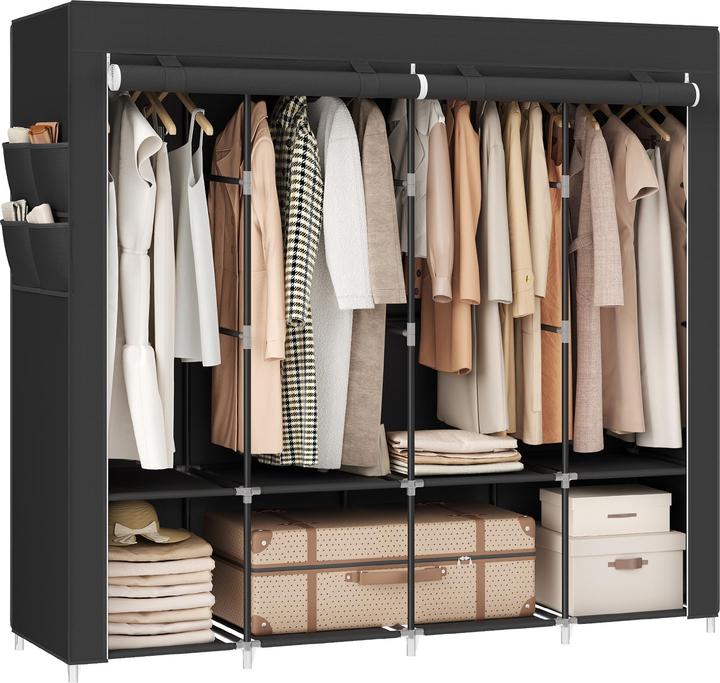 Songmics Stoffschrank mit 4 Hängefächern und Ablagen (170 x 45 x 167 cm)