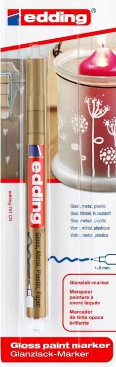 Actual product image Edding 751 Gloss varnish marker (Gold, 2 mm, 1 x)