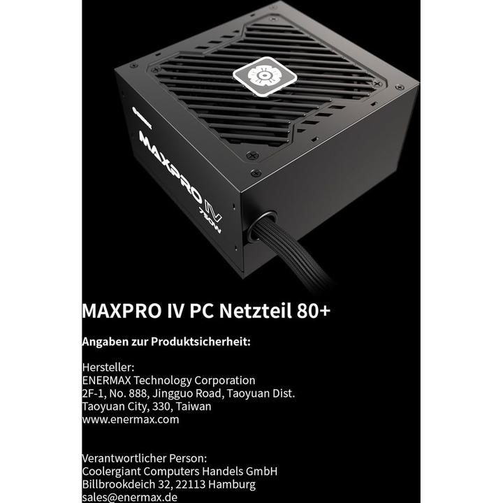 Image du produit Enermax MAXPRO IV 750W 80+ 230V EU Standard Non-Modular (750 W)