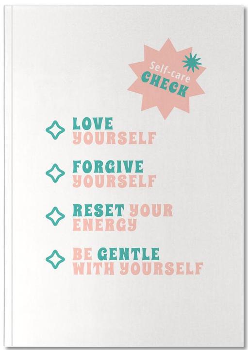Image du produit Juniqe Self-Care Check - Citations et slogans (A5, Blanc, Couverture rigide)