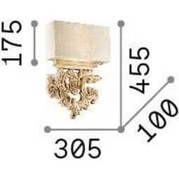 Thumbnail - Ideal lux, Wandleuchte + Deckenleuchte, PETER Wandleuchte E14 2-fach dimmbar Baumwolle 075211 (E14)