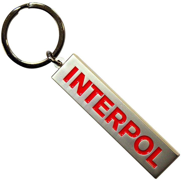 Actual product image Interpol Text Logo Enamel Keyring