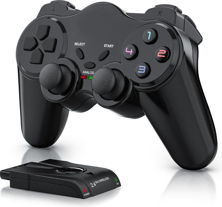 Actual product image CSL PlayStation Controller, Wireless PS2 Gamepad, 2.4 GHz Wireless Adapter with Dual Vibration (PS2)