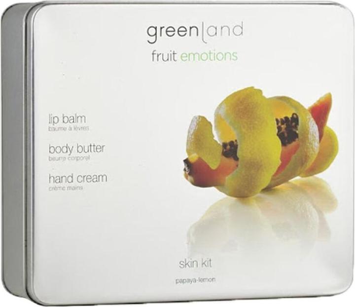 Greenland Papaya Lemon Skincare Set - Creamy Body Butter, Fragrant Lip Balm, and Natural Hand Cream - Paraben- (Körperpflegeset)