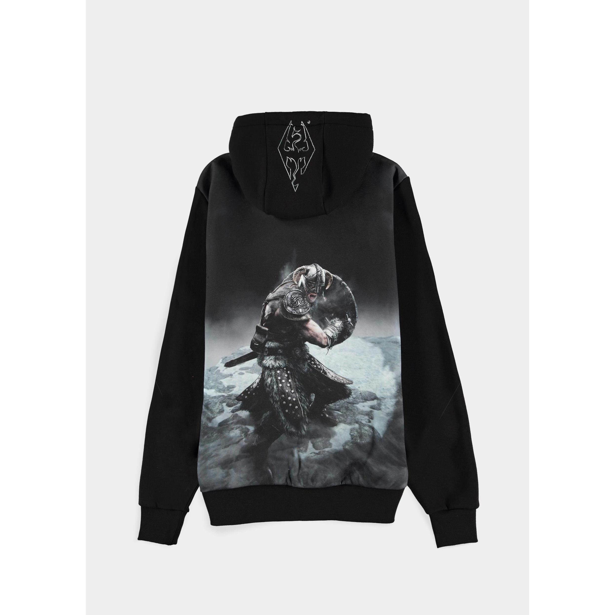 Thumbnail - Skyrim, Herren, Pullover, Men's Zipped Hoodie, Schwarz, (M)