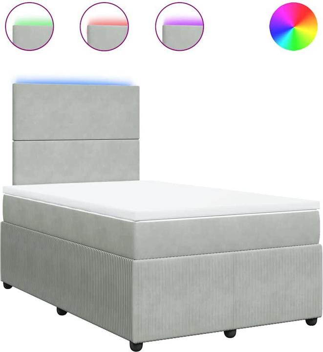 Actual product image vidaXL Bo x spring bed with mattress 120 x 190 cm velvet (120 x 190 cm)
