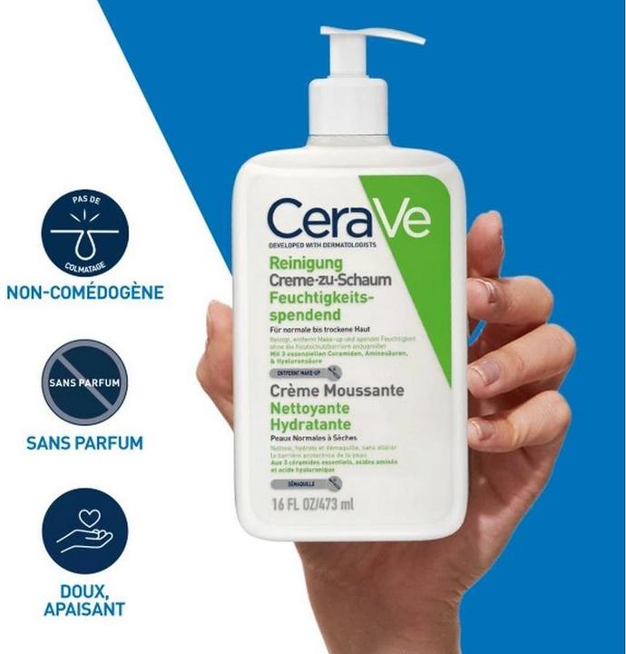 Actual product image CeraVe Cream-to-Foam Cleansing Disp 473 ml (Cleansing Foam, 473 ml)