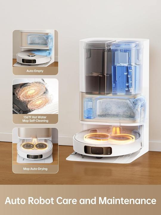 Produktbild Dreame Roboterstaubsauger mit Warmwasserdampfwischen, automatische Reinigung und Hinderniserkennung (7000 Pa, Wischpads (rotierend))