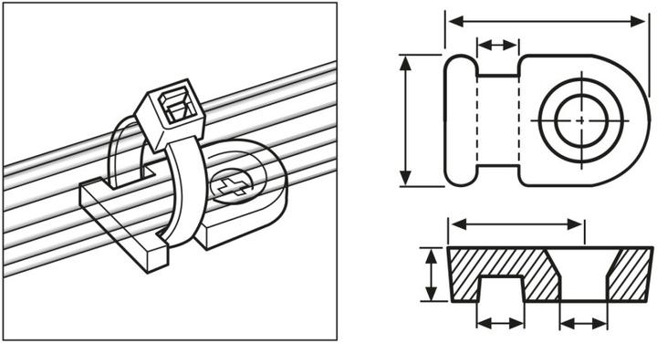 Produktbild HellermannTyton Hellermann Tyton MB2 Schwarz Polyamid (Befestigungsschlaufen, 20.50 mm, 100 Stk.)