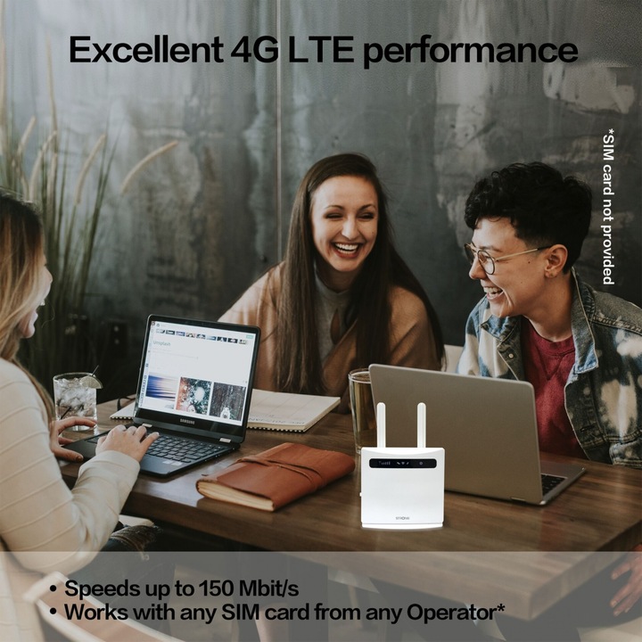 Actual product image Strong 4GROUTER300v2 WLAN Router Single Band (2.4GHz) Fast Ethernet 3G 4G White