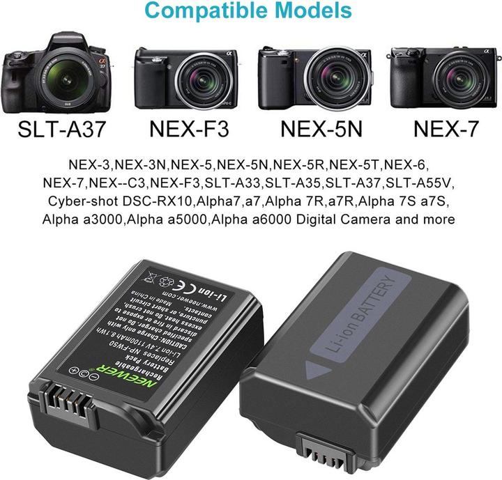 Actual product image Neewer NP-FW50 (Camera battery, Camera battery charger)