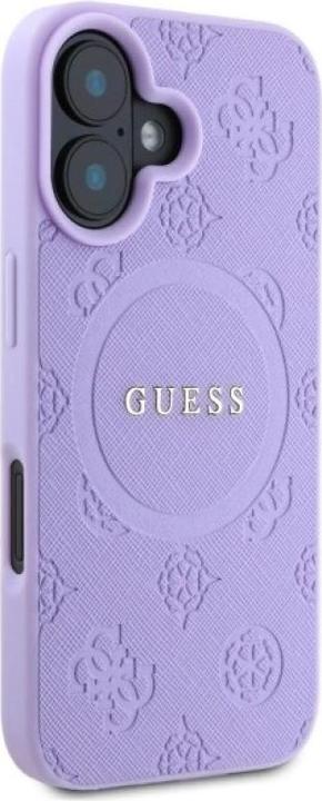 Produktbild Guess GUHMP16MPSAPSMEU iPhone 16 Plus 6.7" fioletowy/purple hardcase Saffiano Peony Classic Logo (Apple iPhone 16 Plus)
