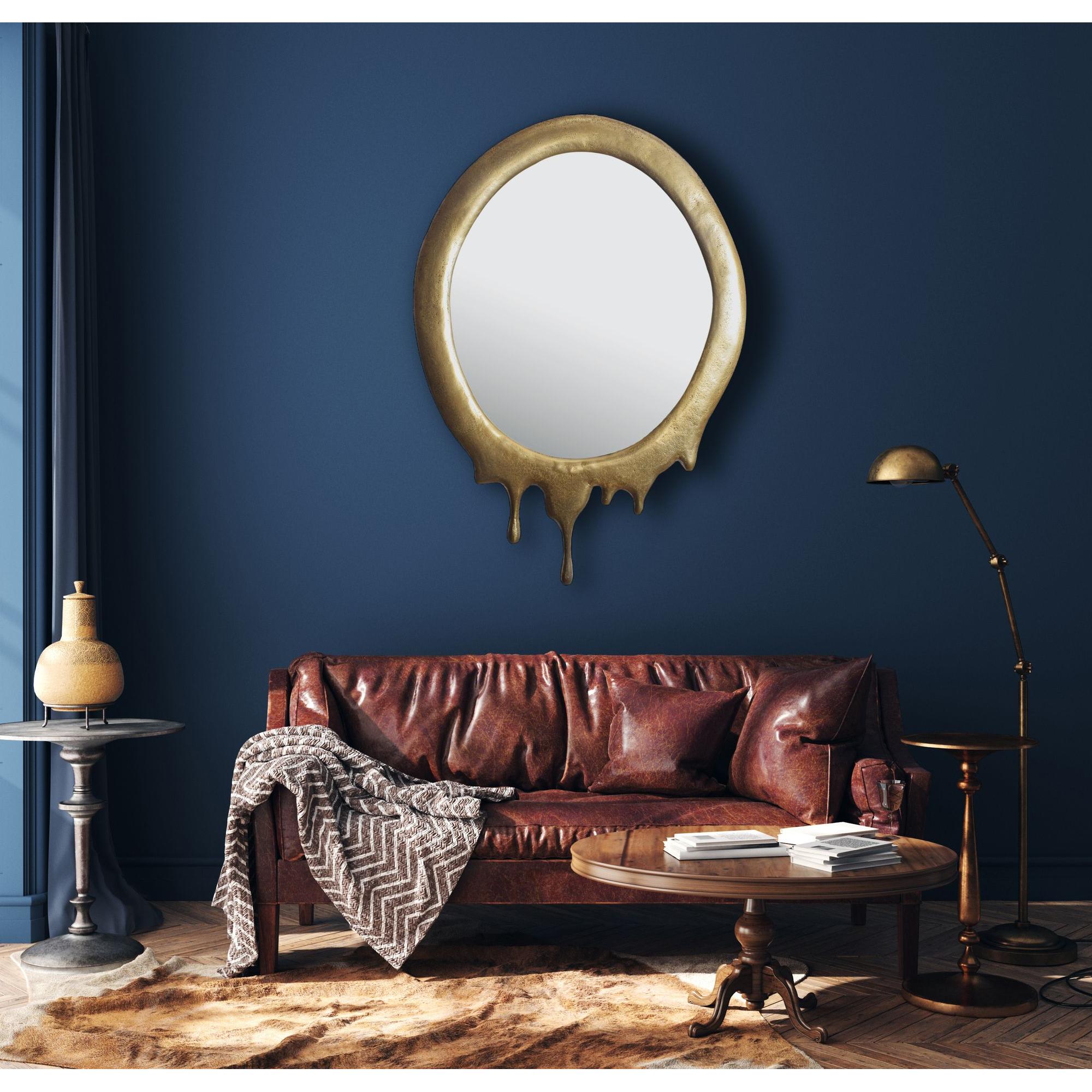 Thumbnail - FineBuy, Spiegel, Wandspiegel Flurspiegel Oval Metall 50x71 cm Spiegel Flur Hängespiegel (50 x 71 cm)