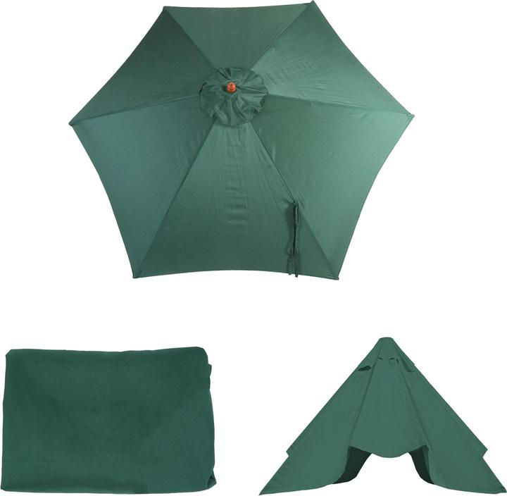 Produktbild Mendler Ersatz-Bezug für Sonnenschirm Florida, Sonnenschirmbezug Ersatzbezug, Ø 3m Polyester 6kg - olivgrün (2.90 m)