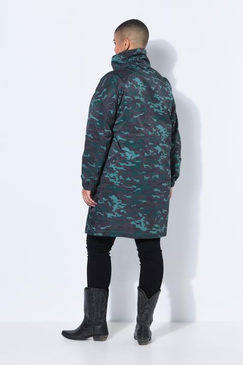 Actual product image Studio Untold Coat, straight shape, camouflage, drawstring waist