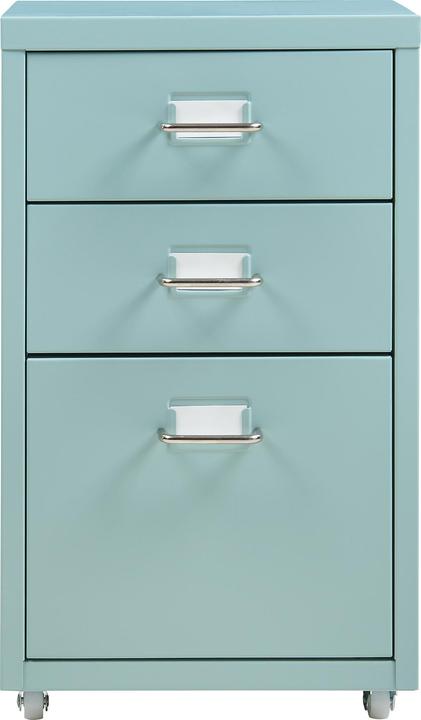 Produktbild En.Casa Rollcontainer Kökar mit 3 Schubladen 48x28x41 cm Mintgrün (48 x 28 x 41 cm)