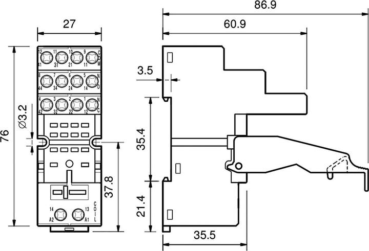 Produktbild Finder 94.04 Relaissockel Passend für Serie (Relais): Serie 55 1 St. (Relaissockel)