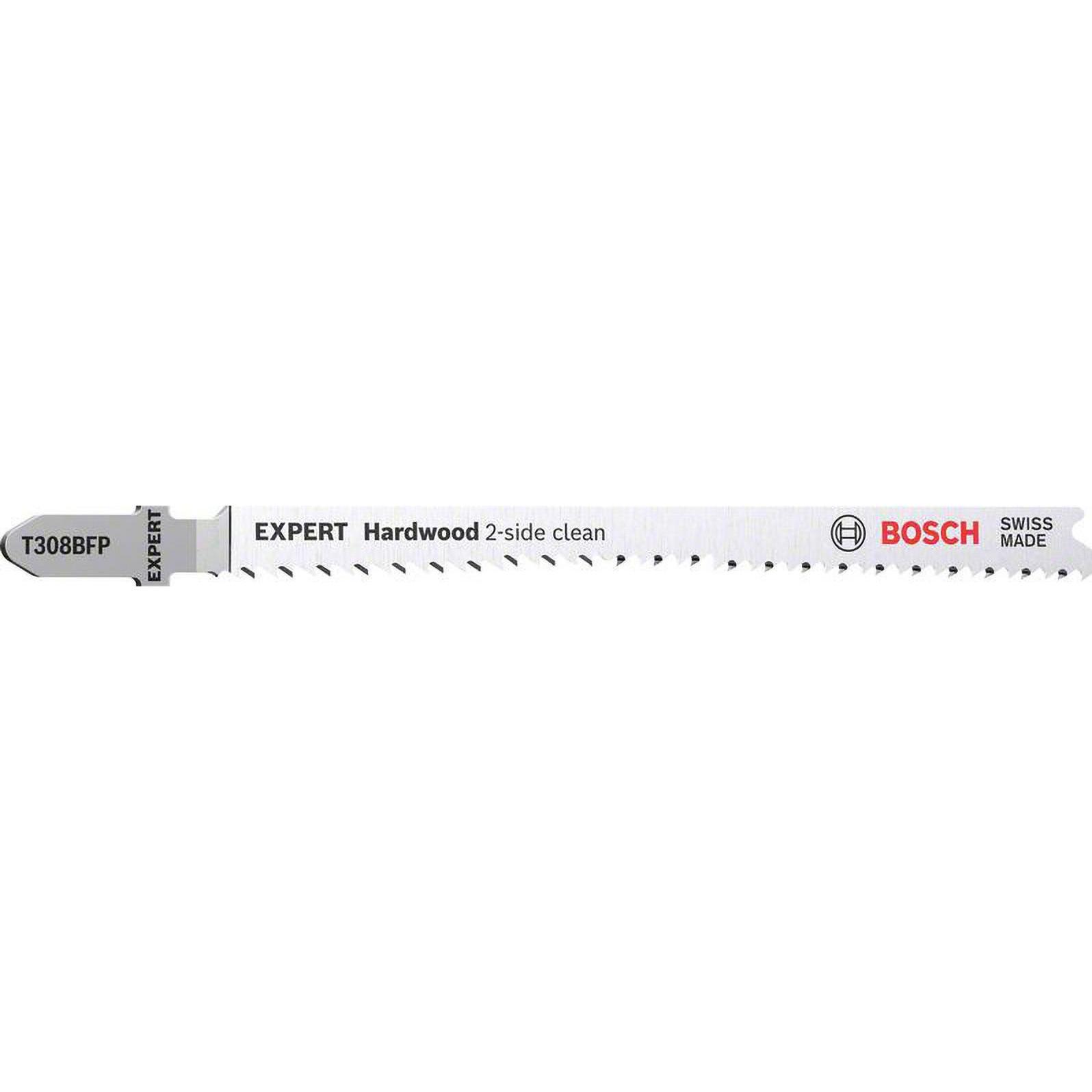 Bosch Professional Zubehör, Sägeblatt, EXPERT 'Hardwood 2-side clean' T 308 BFP Stichsägeblatt, 2 Stück