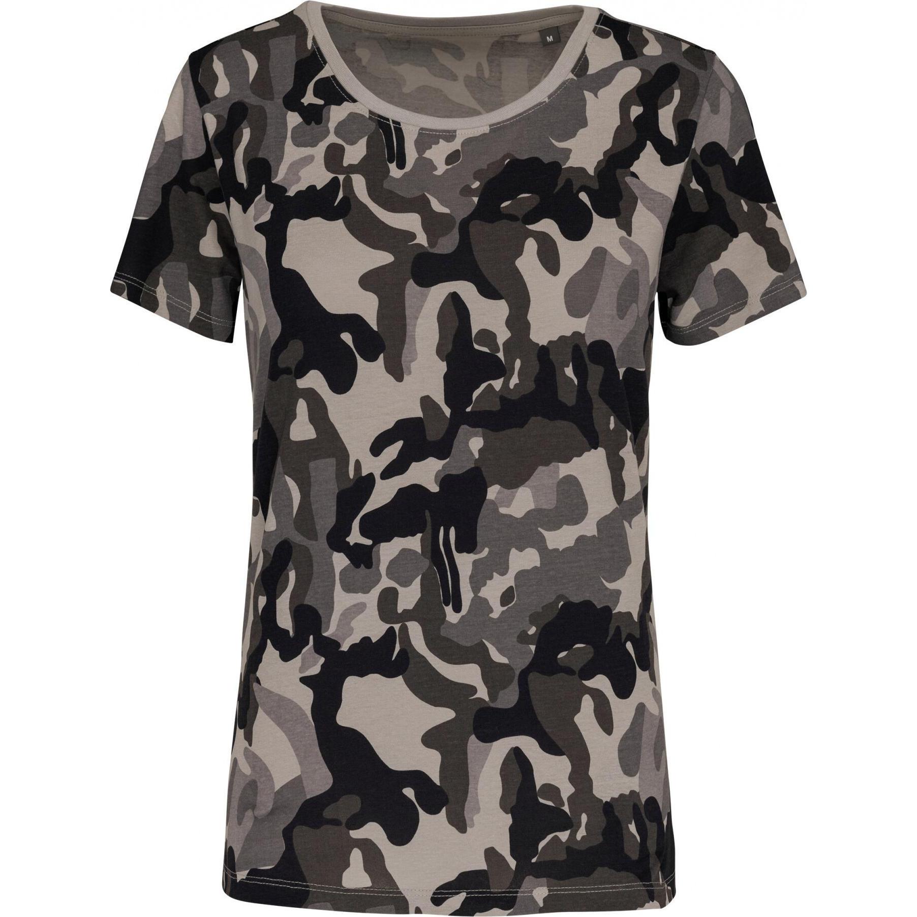 Kariban, Damen, Shirt, Camo, Grau, (XL)