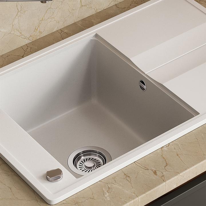 Produktbild Bergström Spülbecken Kyoto, Weiss, 78 x 50 cm (Einbauspüle mit Abtropffläche, 50 cm, 78 cm)