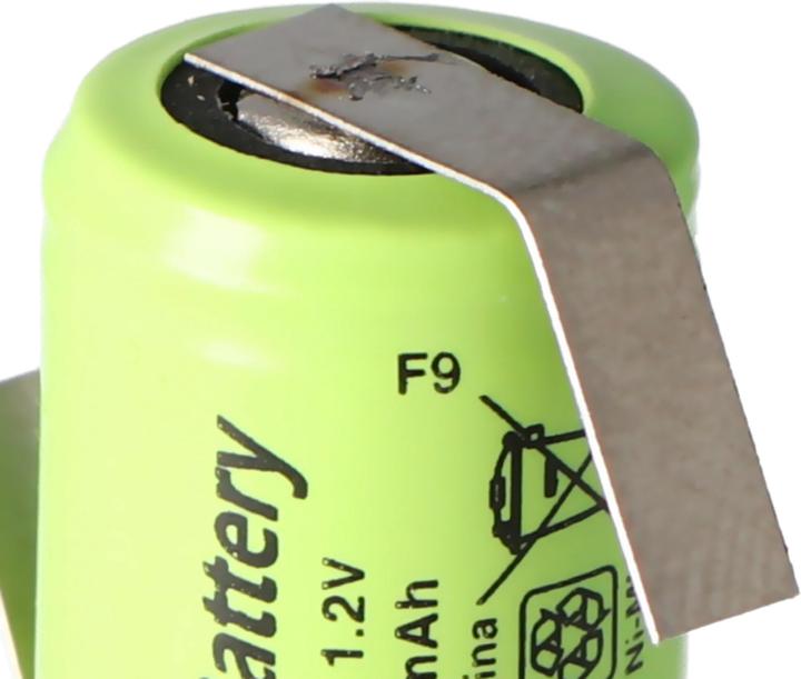 Actual product image AccuCell Akku KAN 1/3AAA Micro mit Lötfahne Z-Form (1 pcs., 1/3 AAA, 150 mAh, Battery + charger)