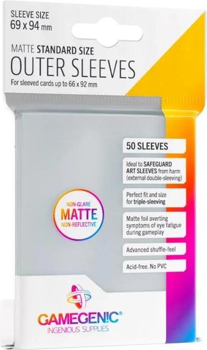 Actual product image Gamegenic GGS10129 - Outer Sleeves Matte Standard Size (single pack), 50 pieces