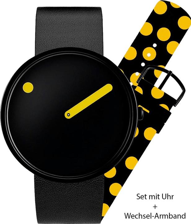 Produktbild Picto 43388-SET Unisex Uhr Black and Yellow 40mm 5ATM (Analoguhr, 40 mm)