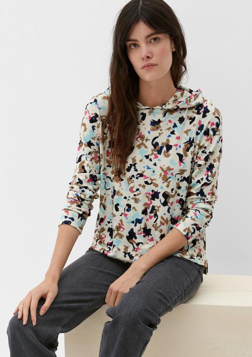 Produktbild s.Oliver T-Shirt Hoodie mit Allover-Muster (36)