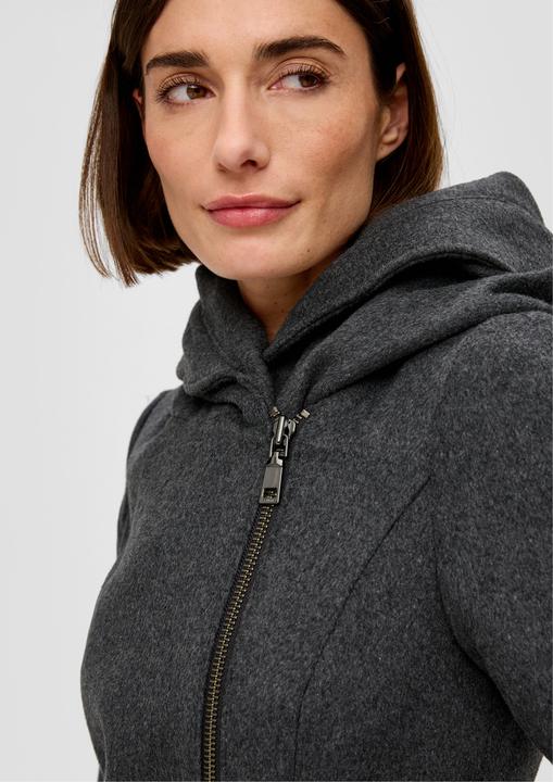 Produktbild S.Oliver Outdoor-Mantel Kapuzenmantel aus flauschigem Wollmix