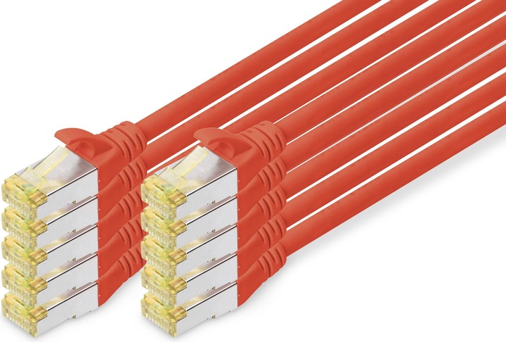 Actual product image Digitus CAT 6A S/FTP patch cord, 10 pieces (S/FTP, CAT6a, 1 m)