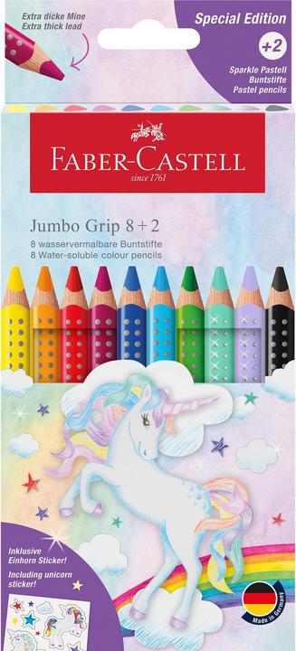 Actual product image Faber-Castell Buntstift Jumbo Grip Einhorn 8 + 2 Karton (Multicoloured, 10 x)