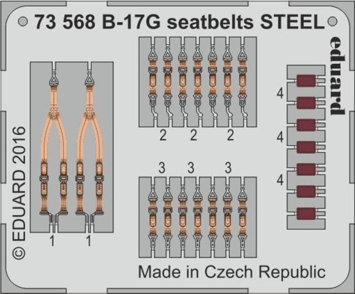 Actual product image Eduard B-17G seatbelts STEEL for Airfix
