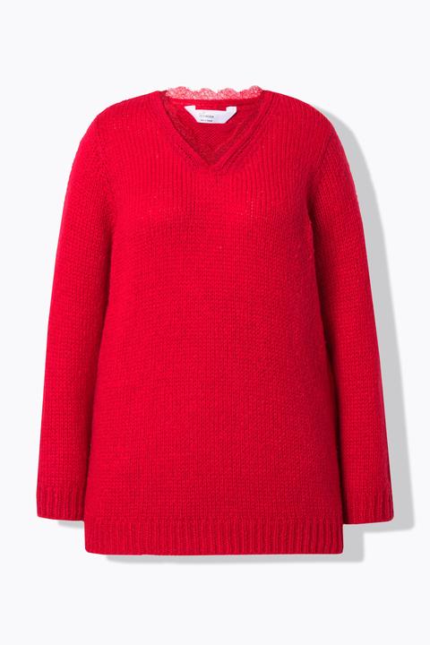 Produktbild Miamoda Pullover, Classic Fit, Grobstrick, Ausschnitt mit Spitze (54)