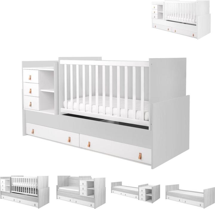 Produktbild Kikkaboo Babybett Lorena 4 in 1 Kommode (120 x 60 cm)