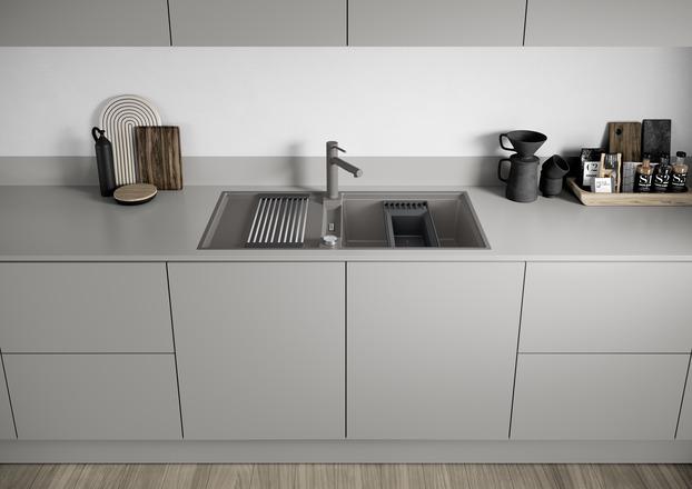 Actual product image Blanco ADIRA XL 6 S-F | SILGRANIT anthracite | installation type: flush-mounted | reversible | with remote (99 cm, 49 cm)