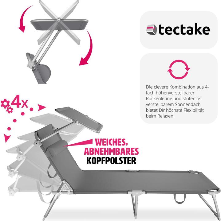 Produktbild tectake Gartenliege (161 cm)