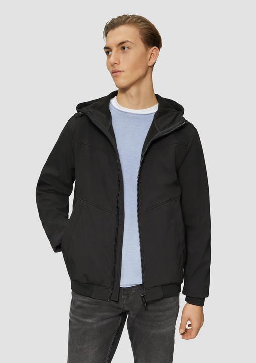 Produktbild s.Oliver Outdoor-Jacke Softshelljacke mit Kapuze und Rippbündchen (S)