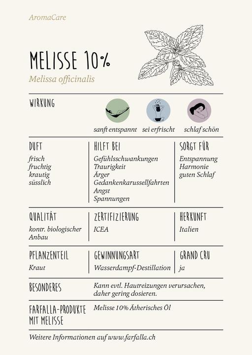 Produktbild Farfalla Melisse 10% Ätherisches Öl Grand Cru kbA