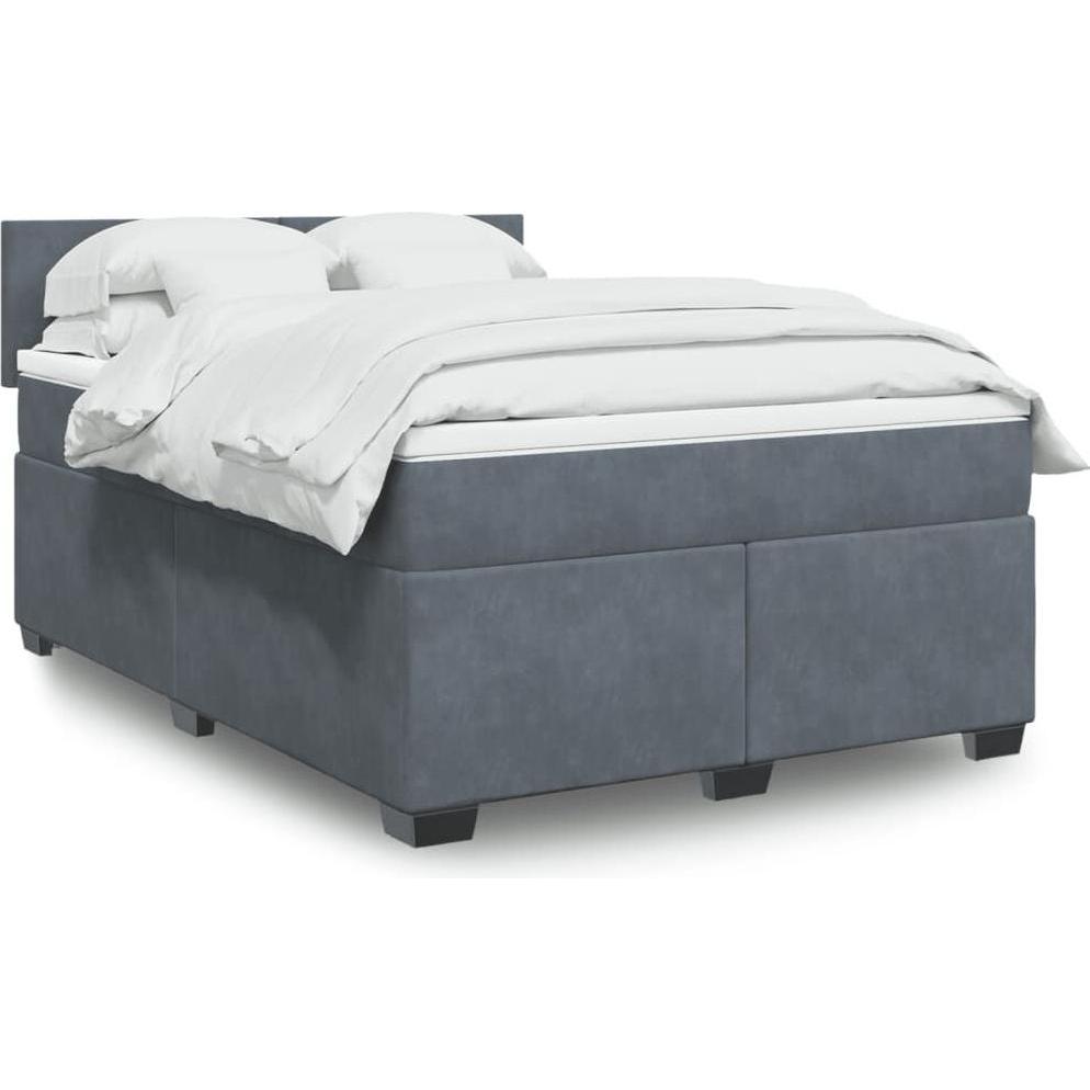 VidaXL, Bett, Bo x springbett mit Matratze 140 x 200 cm Samt (140 x 200 cm)