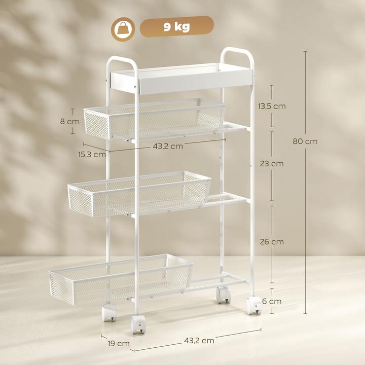 Image du produit Homcom Küchenwagen Metall Weiss