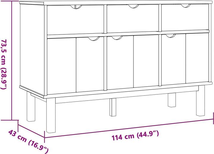 Produktbild vidaXL Sideboard (114 x 43 x 73.50 cm)