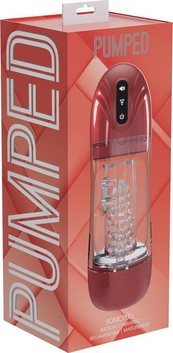 Image du produit Shots SonicPull - Suction and Vibration Masturbator Pump - Multimedia Enhanced - Metallic Red