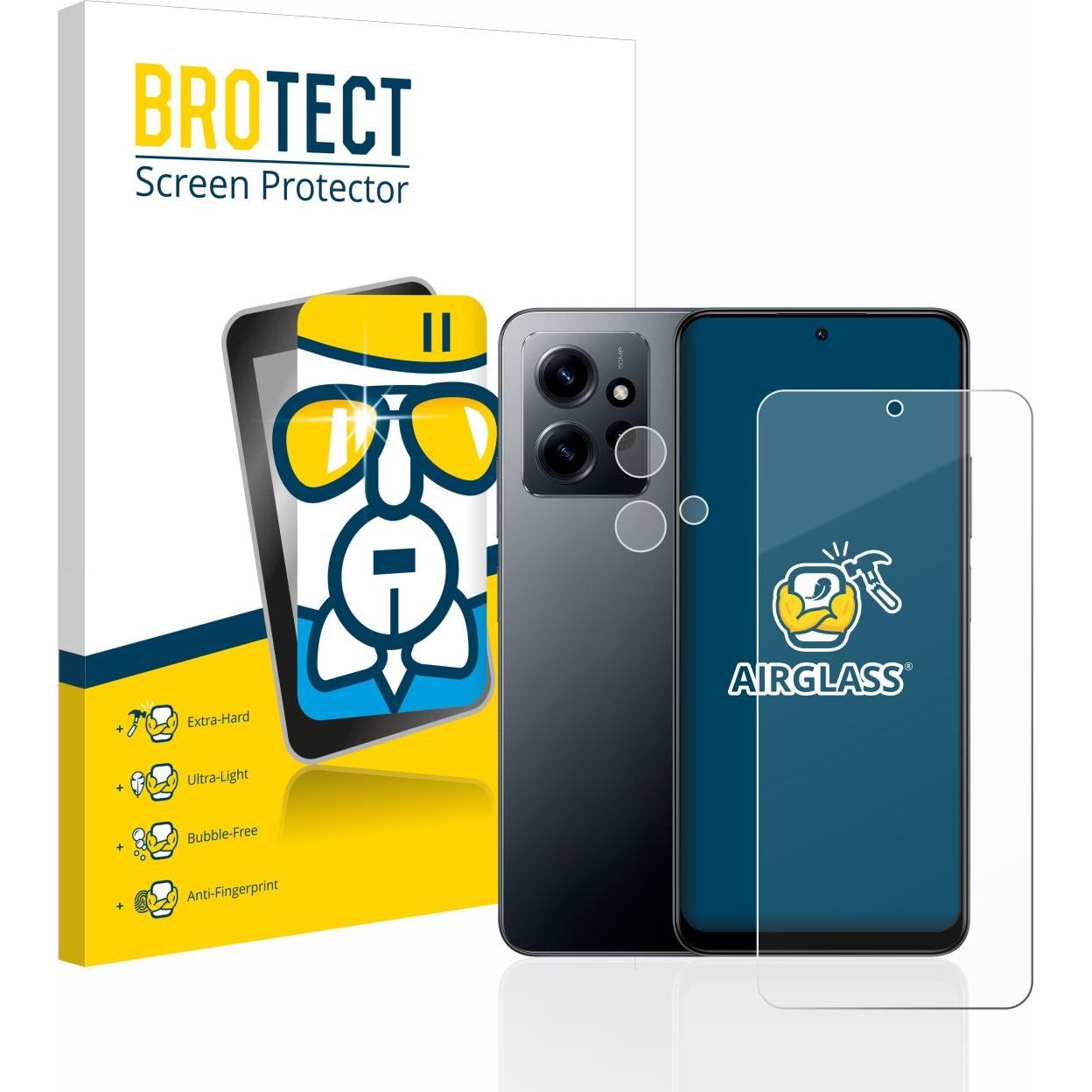 Thumbnail - BROTECT AirGlass Panzerglasfolie (1 Stück, Xiaomi Redmi Note 12), Smartphone Schutzfolie, Transparent