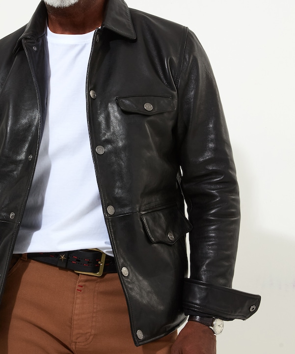 Produktbild Joe Browns Classic Leather Jacket with Vintage Check Lining (XXL)