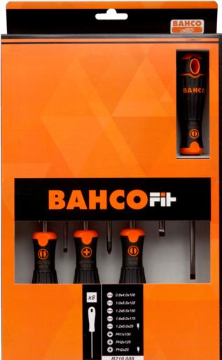 Produktbild Bahco 8pcs Screwdriver Set Slotted/Ph (Phillipps-Kreuzschlitz (PH))