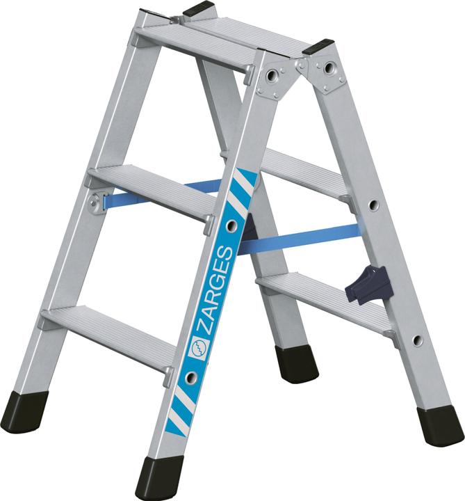 Actual product image Zarges Aluminium stepladder with steps, double-sided access (Stepladder)